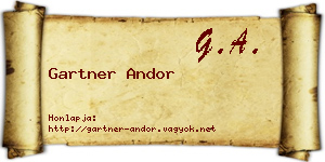 Gartner Andor névjegykártya